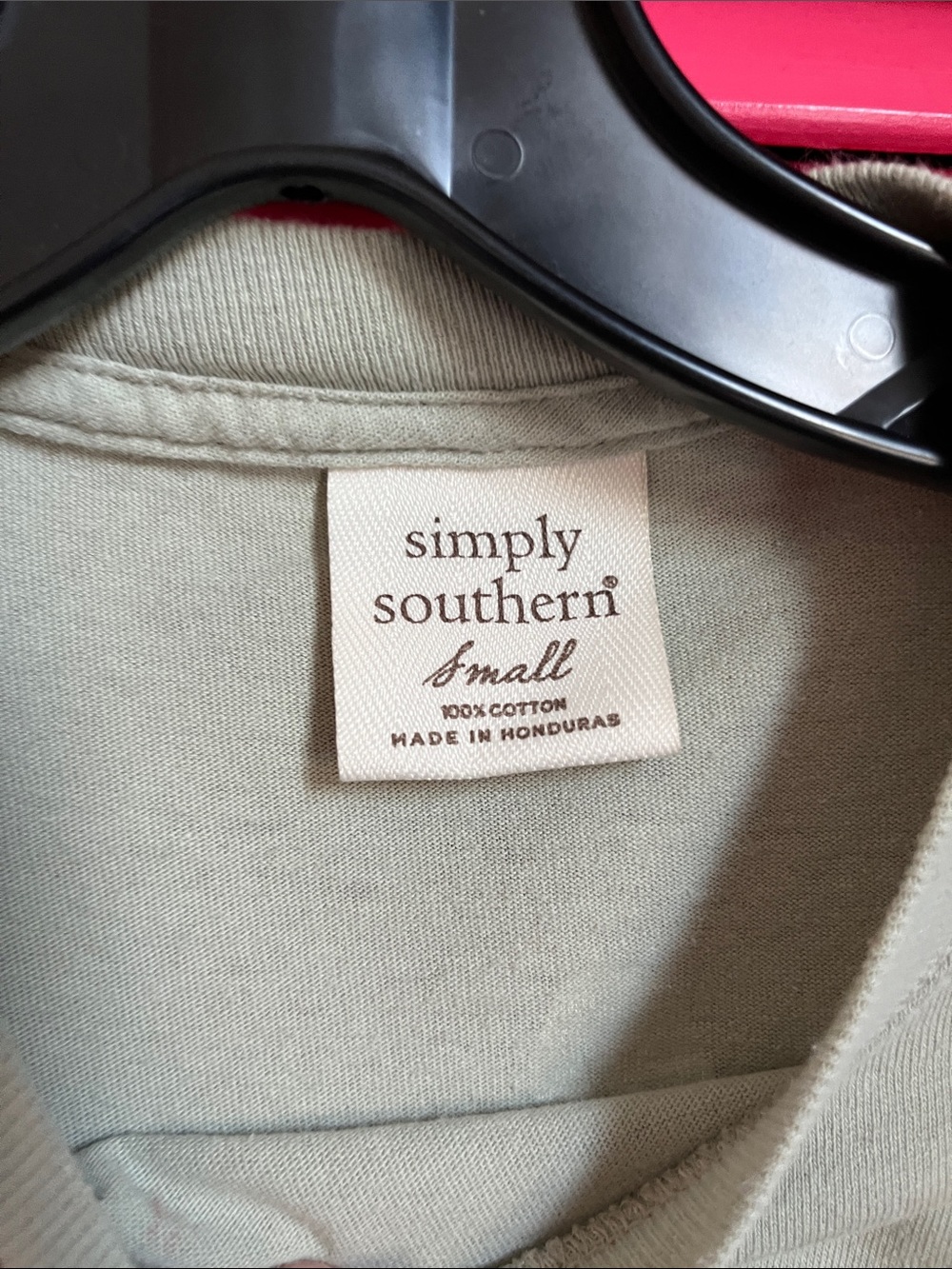 Simply Southern Sage Long Sleeve Tee with Pink & Leopard Coffee Graphic - Picture 8 of 15
